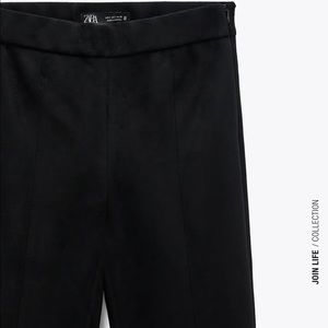 Faux Suede Black leggings Zara